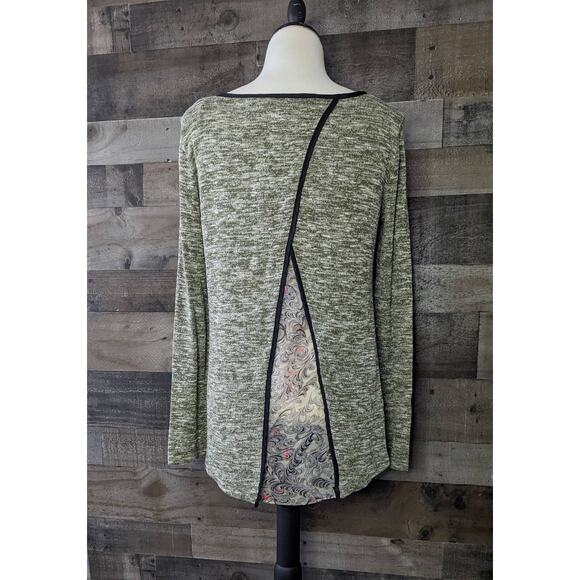 Poeme Layered Green light weight Sweater Blouse Size Large - Picture 5 of 7